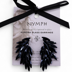 Jet Black - Vintage Glass - Angel Wings - Earrings product image 4