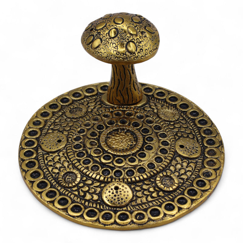 Mushroom Plate - Brass Effect - Incense Holder product image