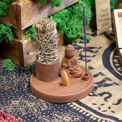 Multi Purpose Buddha Incense Plate - Natural Terracotta Style product image 3
