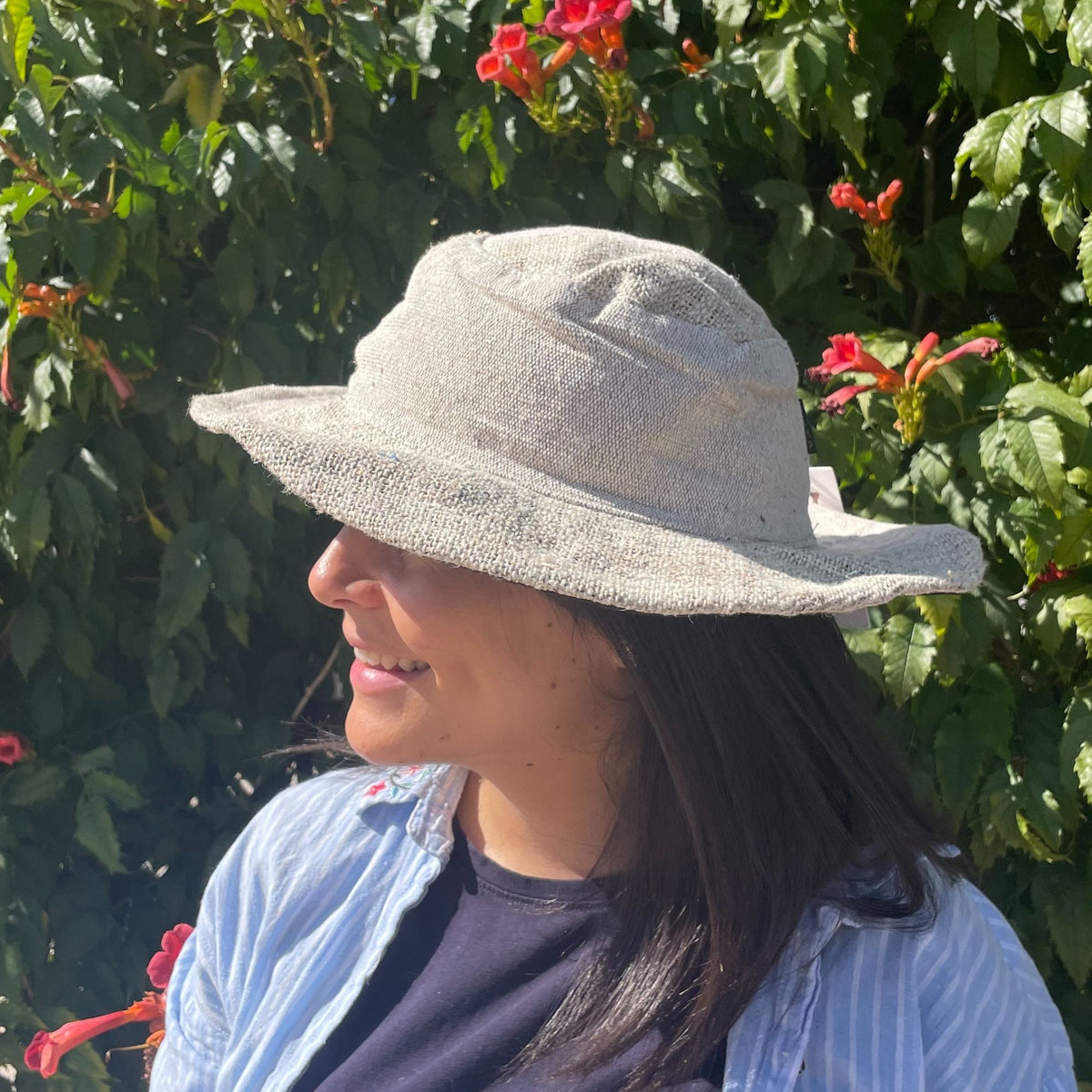 Patched and Wired Hemp & Cotton Boho Festival Hat - Natural product image 2