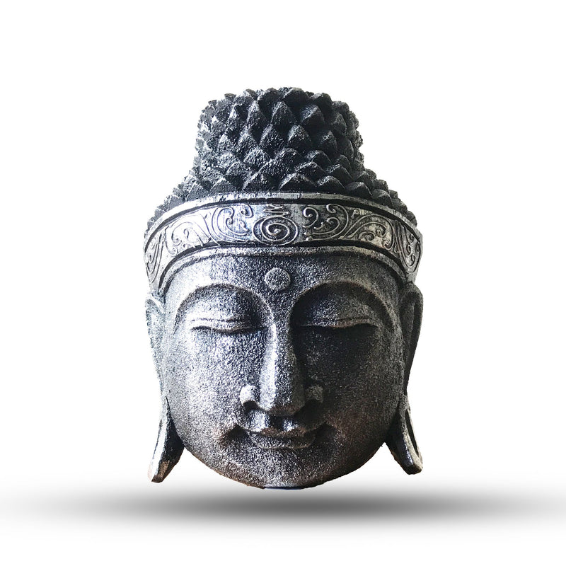 Home Decoration Buddha Head - 25cm - Silver Shine Finish product image