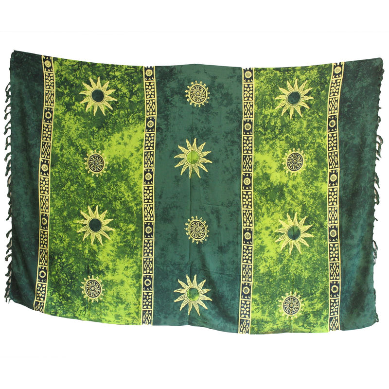 Bali Celtic Sarongs - Sun Symbols - Green product image