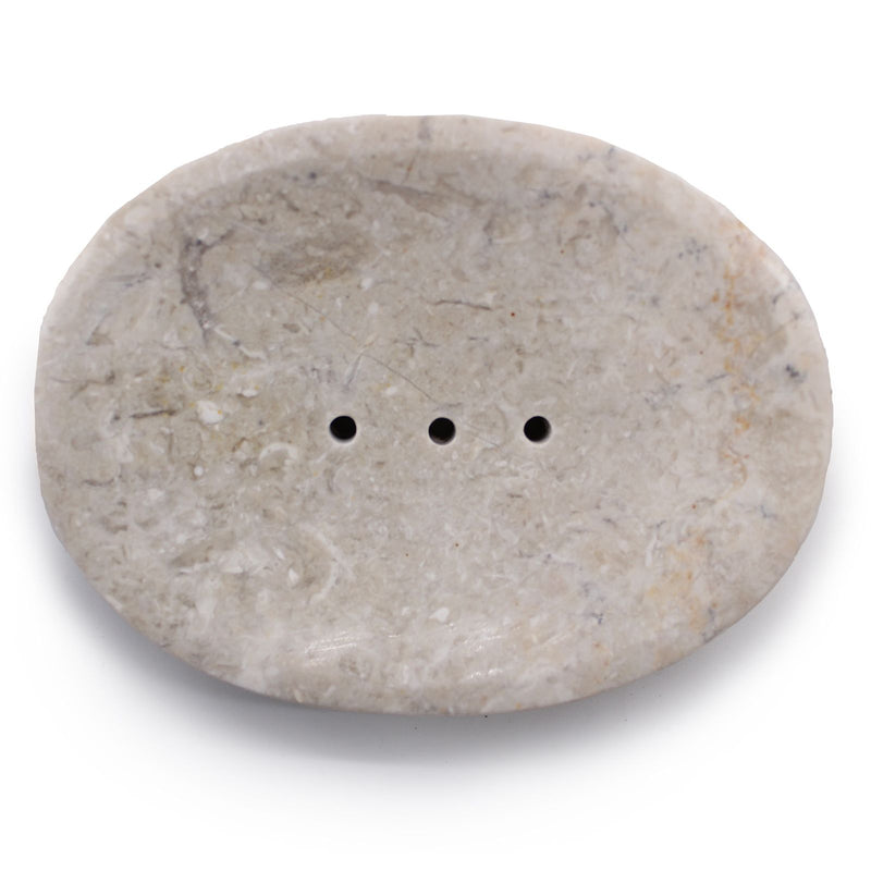 Classic Oval Cream Marble Soap Dish product image