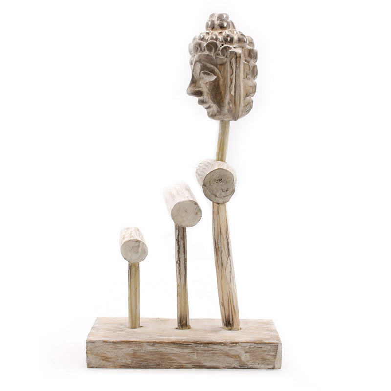 Three Branch & Buddha Stand - Whitewash product image