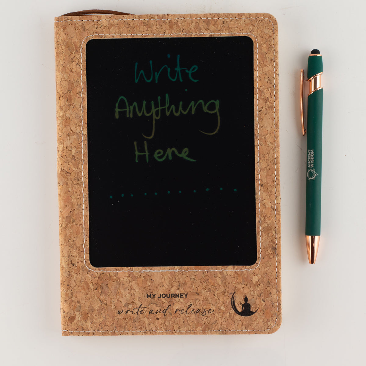 A5 Intention Note Book - LCD Wipe Screen - Cork Leather Effect - 80 Leafs - product image 7