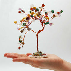 Lrg Gemstone Tree - Multi Stones on Natural Agate Base (100 stones) product image 2