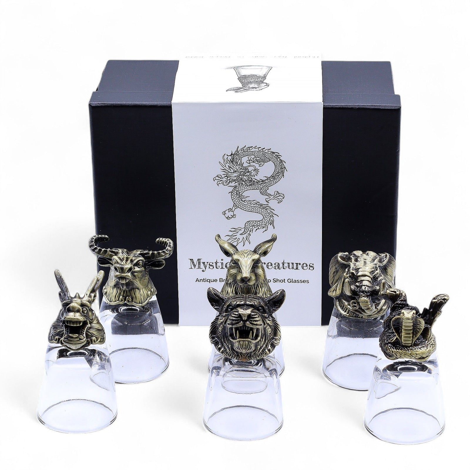 Gift Set of 6 Shot Glasses (50ml) - Mystical Creatures - Antique Bronze product image