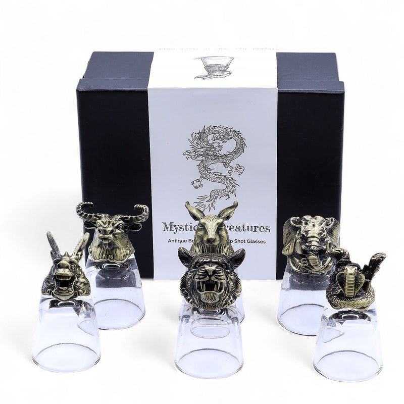 Gift Set of 6 Shot Glasses (50ml) - Mystical Creatures - Antique Bronze product image