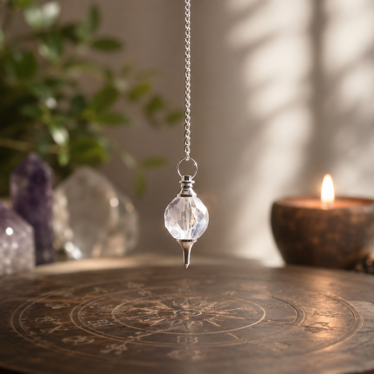 Facted Gemstone Pendulum - Rock Quartz product image 2