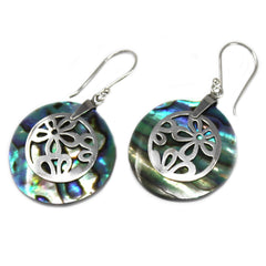 Shell & Silver Earrings - Flowers - Abalone product image 2