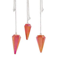 Six Sided Pendulum - Aurora Crystal Peach - 4cm product image 2