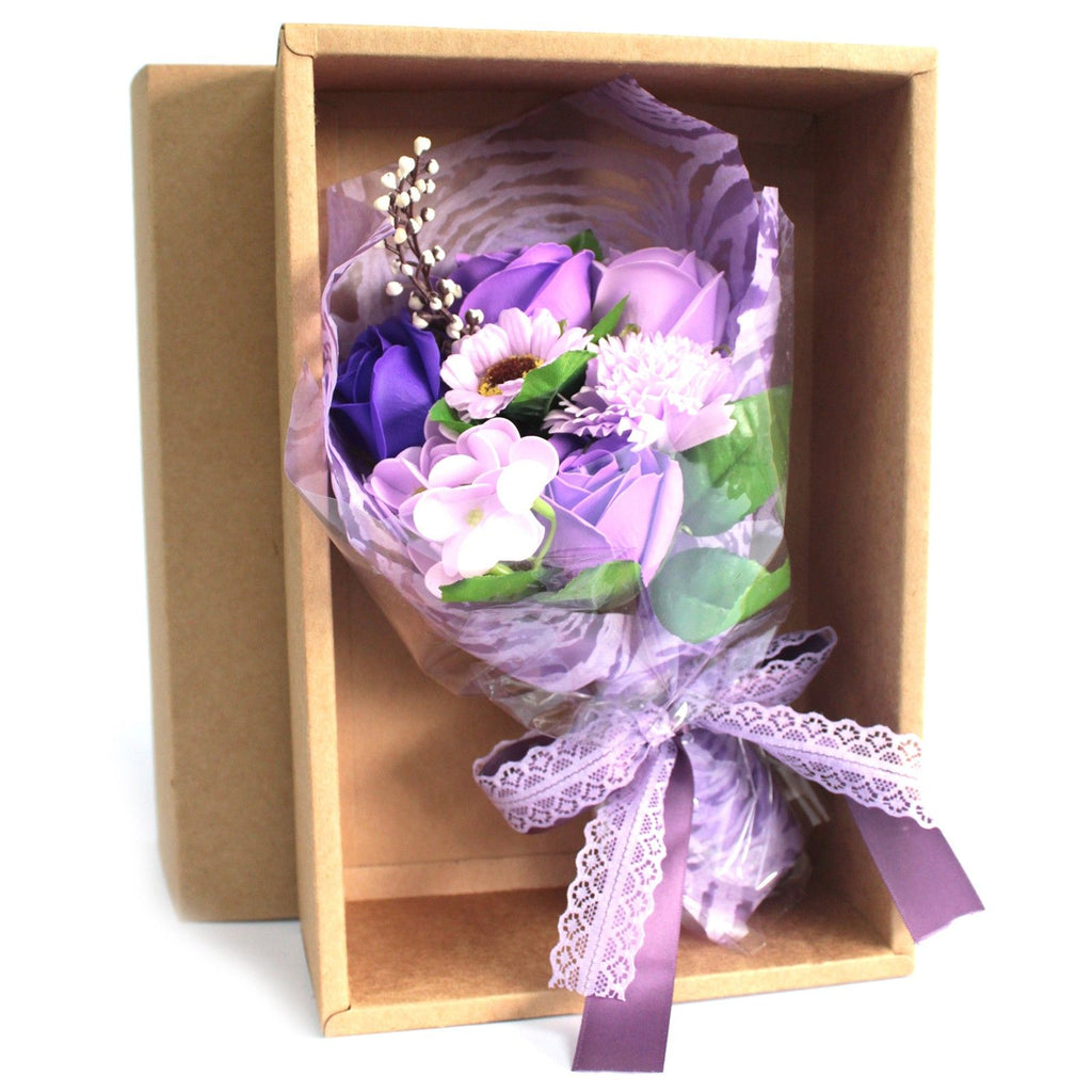 Boxed Hand Soap Flower Bouquet - Purple product image 3