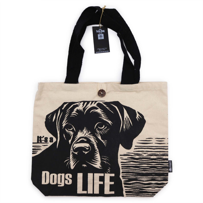 Iconic Classic Tote Bag - It's a Dogs Life - White 10oz product image