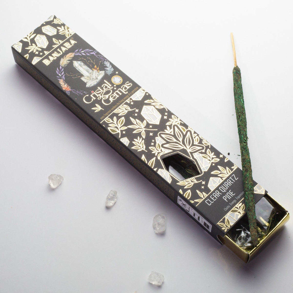 Banjara Cristal Gemas Incense Sticks - Clear Quartz Pine - product image 5