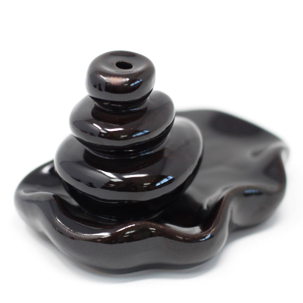Back Flow Incense Burner - Large Pebbles into Pool product image 2