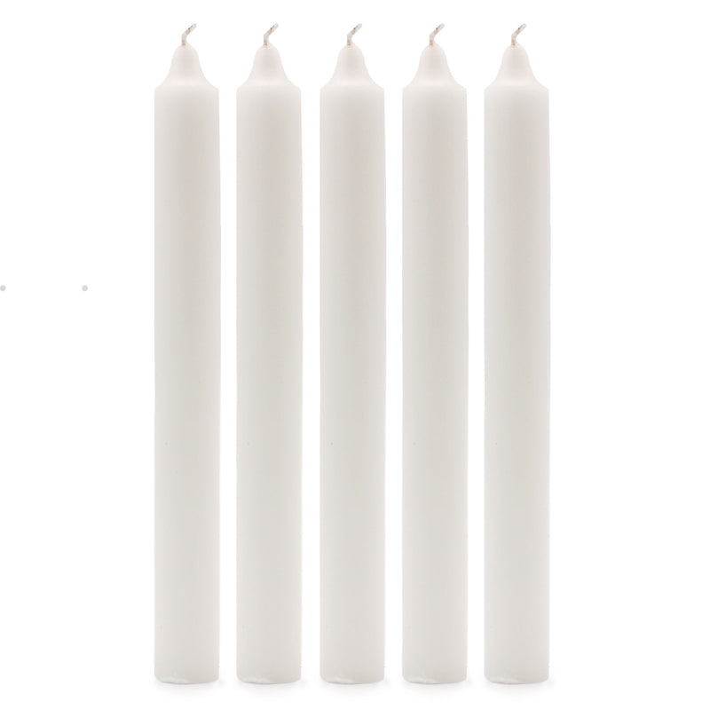Solid Colour Dinner Candles - Rustic White - Pack of 5 product image