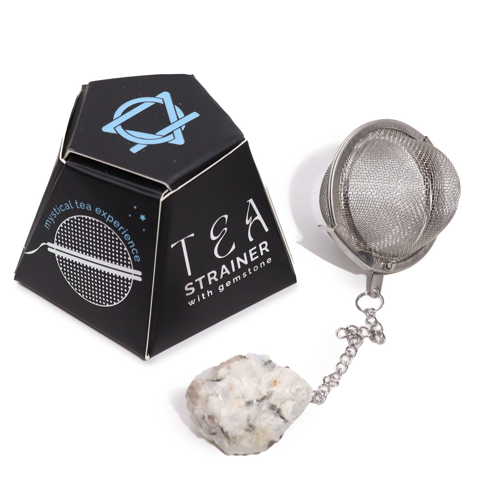 Raw Crystal Gemstone Tea Strainer - Rainbow Moonstone product image