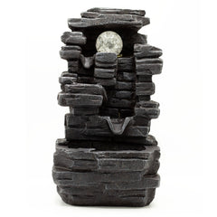 Tabletop Water Feature - 35cm - Slab Rocks Formation & Crystal Ball product image 2