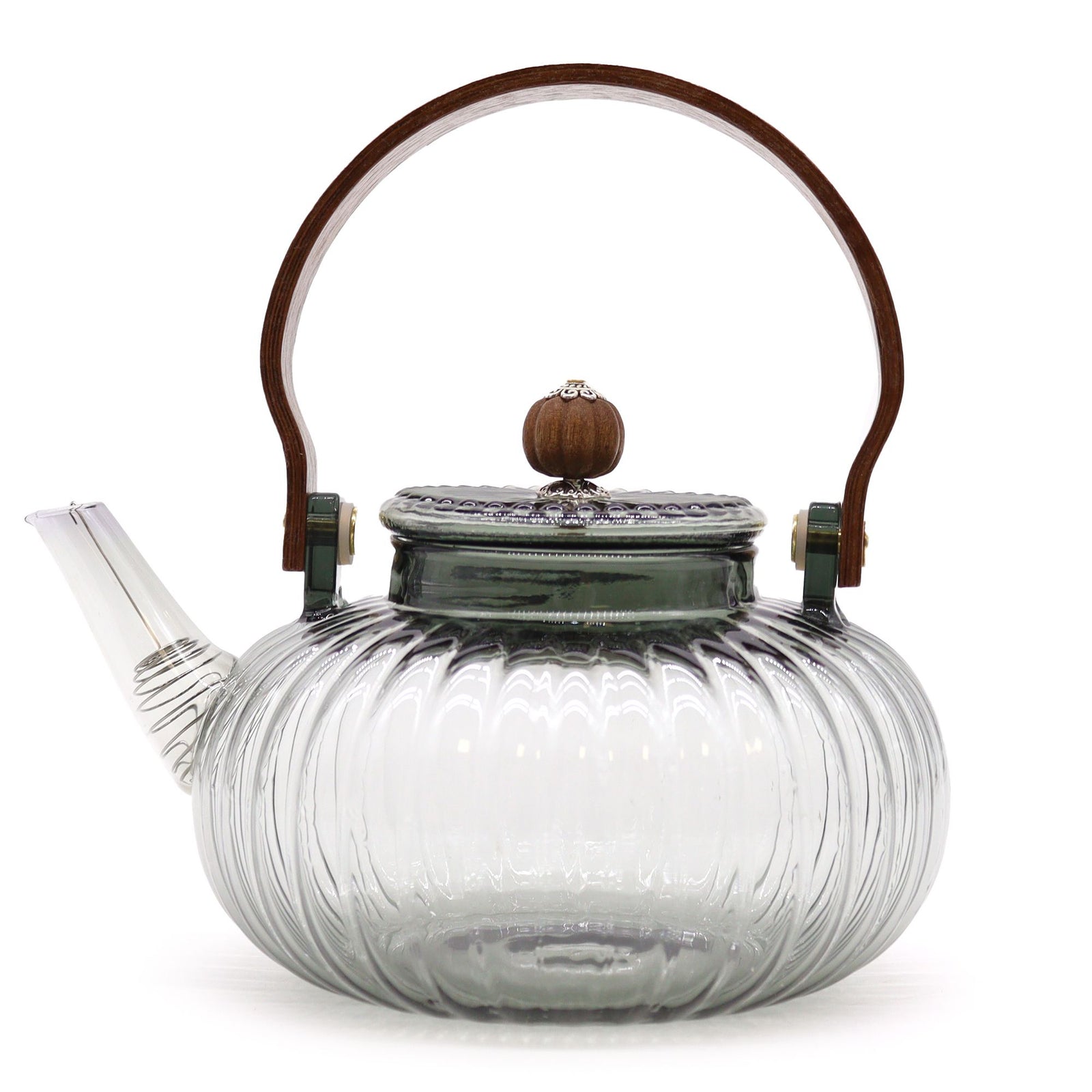 Glass Infuser Teapot - Charcoal Ribbed Pearl - 950ml product image