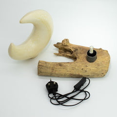 DriftGlow Lamp Crackle Half Moon Shade - Grey product image 7