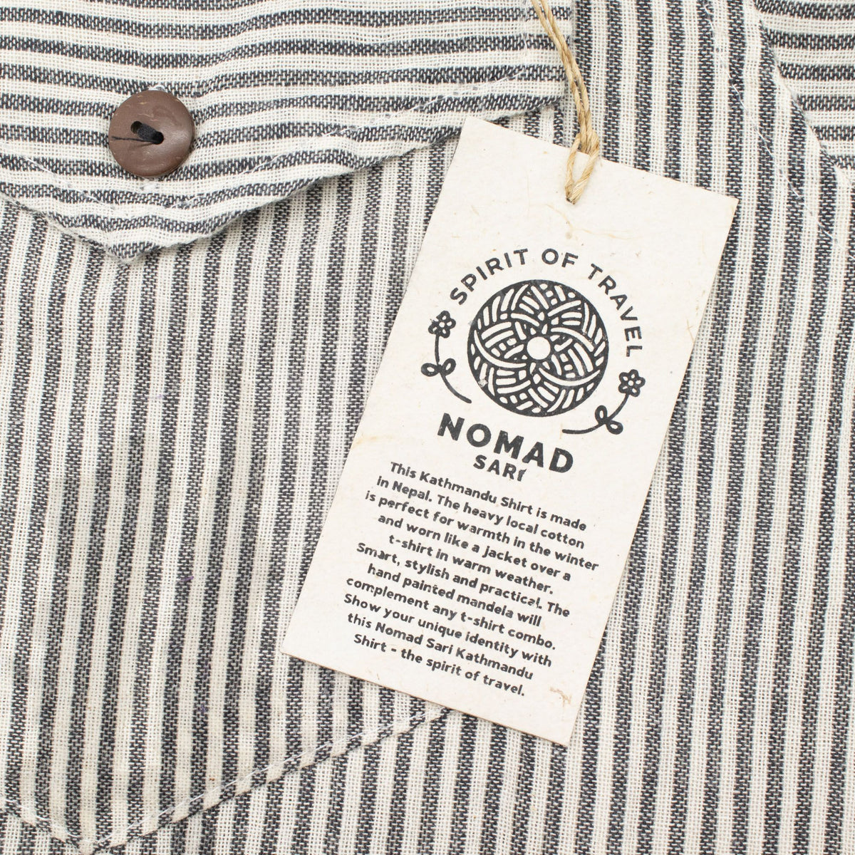 Nomad Sari Grandad Shirt - Grey Stone - Large product image 3