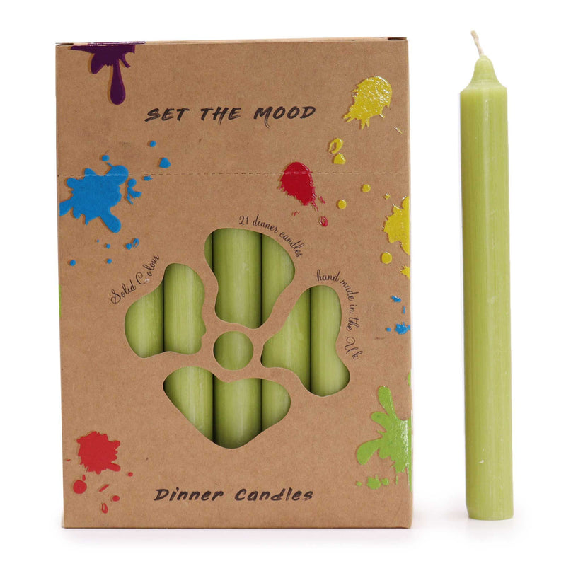 Solid Colour Dinner Candle Set - Pack of 21 - Rustic Olive product image