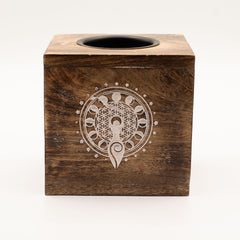 Large Square Mango Wood Oil Burner - Moon Goddess product image 2