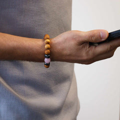 Cedarwood Heart Chakra Bangle with Rose Quartz product image 3
