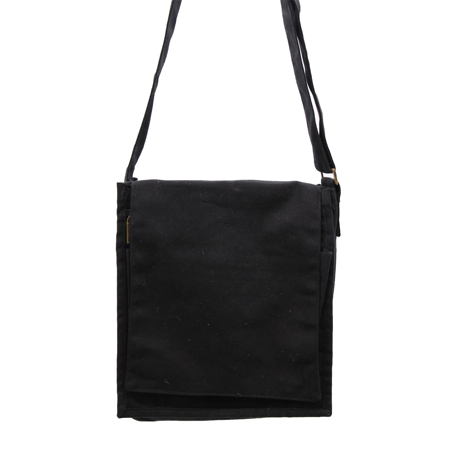 Cotton Canvas Messenger Bag - Black product image