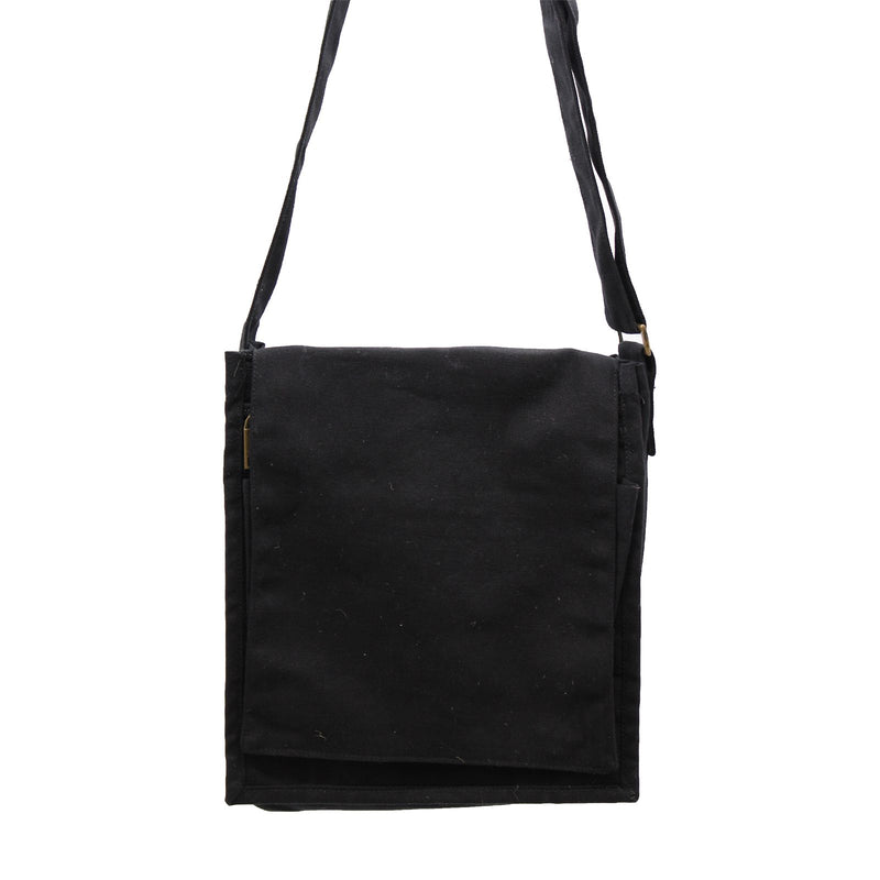 Cotton Canvas Messenger Bag - Black product image