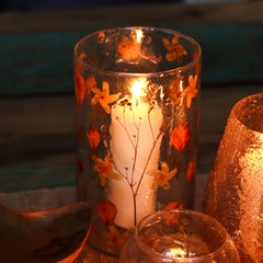 Natural Floral Glass - Tall Vase Candle Holder - Rose - (19x11cm) product image 11