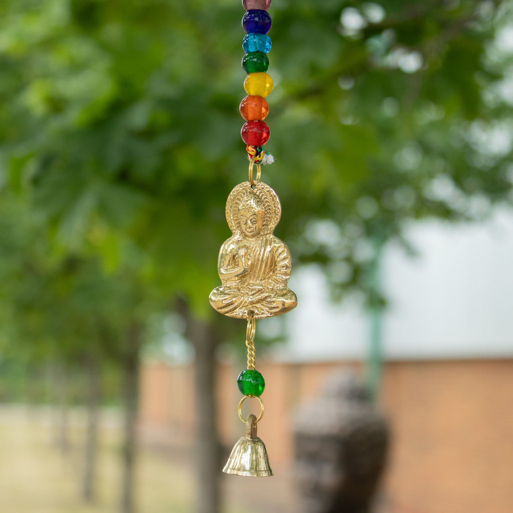Indian Chimes - Brass Buddha with Chakra Beads String Bells 53cm product image 4