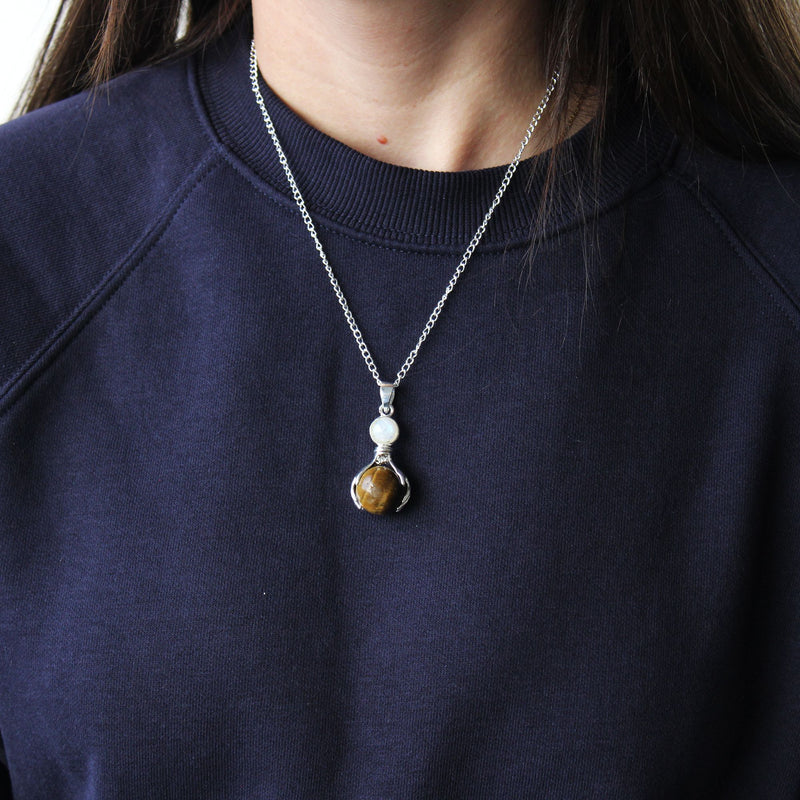 Gemstone Healing Hands Pendant - Tiger Eye product image