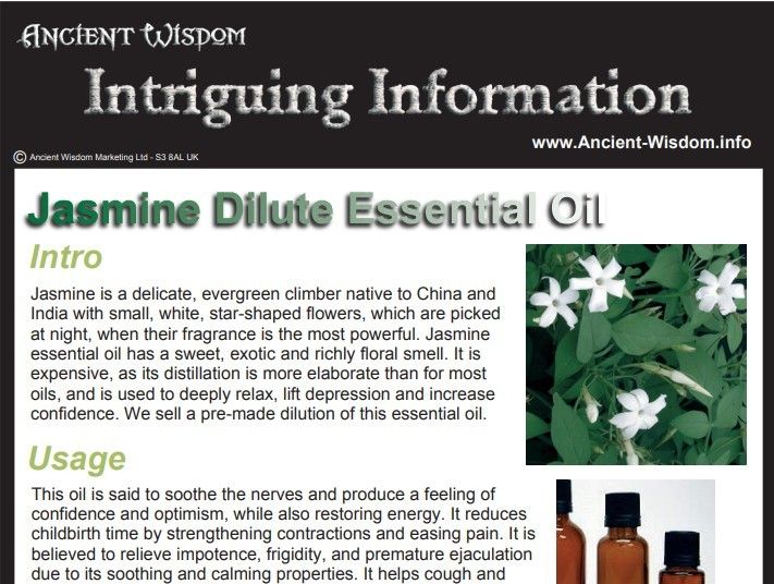 Jasmine Dilute Essential Oil Info product image