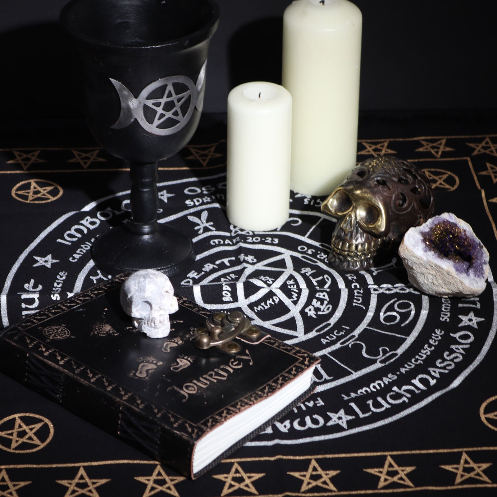 Esoteric Fringed Altar Cloth - Life Death Rebirth product image