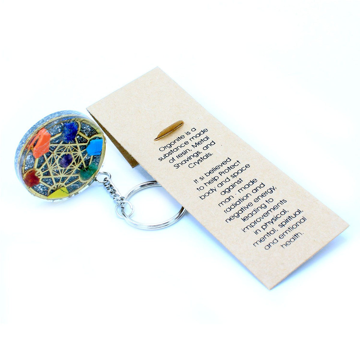 Orgonite Power Keyring - Round Seven Chakra product image 5