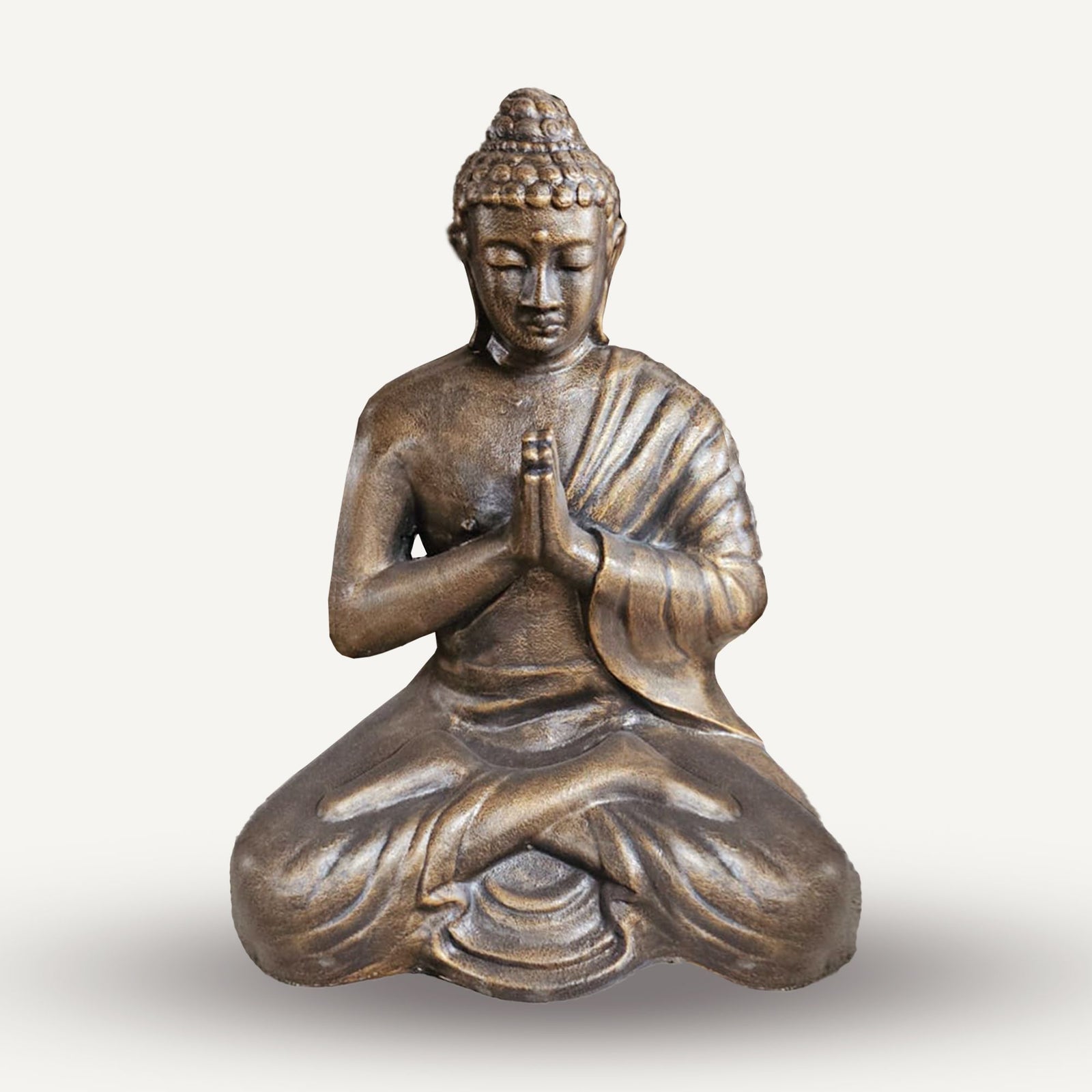 Med Large Antique Gold Praying Buddha Statue - 1.2m Tall product image