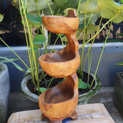 Teak Three Bowl Standing aprox 50cm product image 3