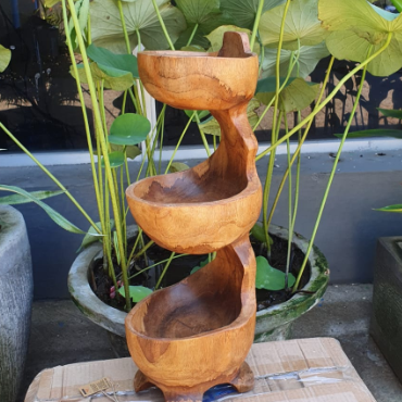 Teak Three Bowl Standing aprox 50cm product image 3