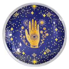 Triple Leg Enamelled Offering Plate - Hamsa Midnight Blue product image 4
