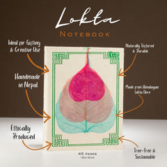 Lokta Bodhi Leaf Notebook – Medium (15x12cm) – 45 Leaves – Assorted product image