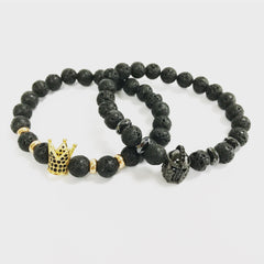 Knight's Helmet / Lava Stone - Gemstone Bracelet product image 2