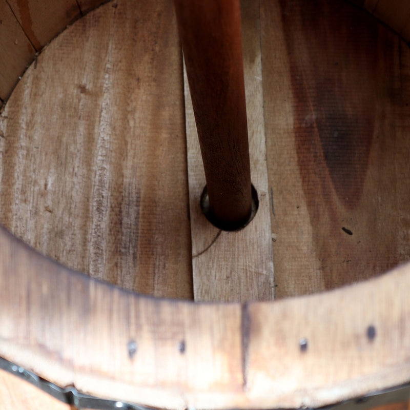 Beer Barrel Stool & Parasol Stand – Natural Wood 38 x 32 cm product image