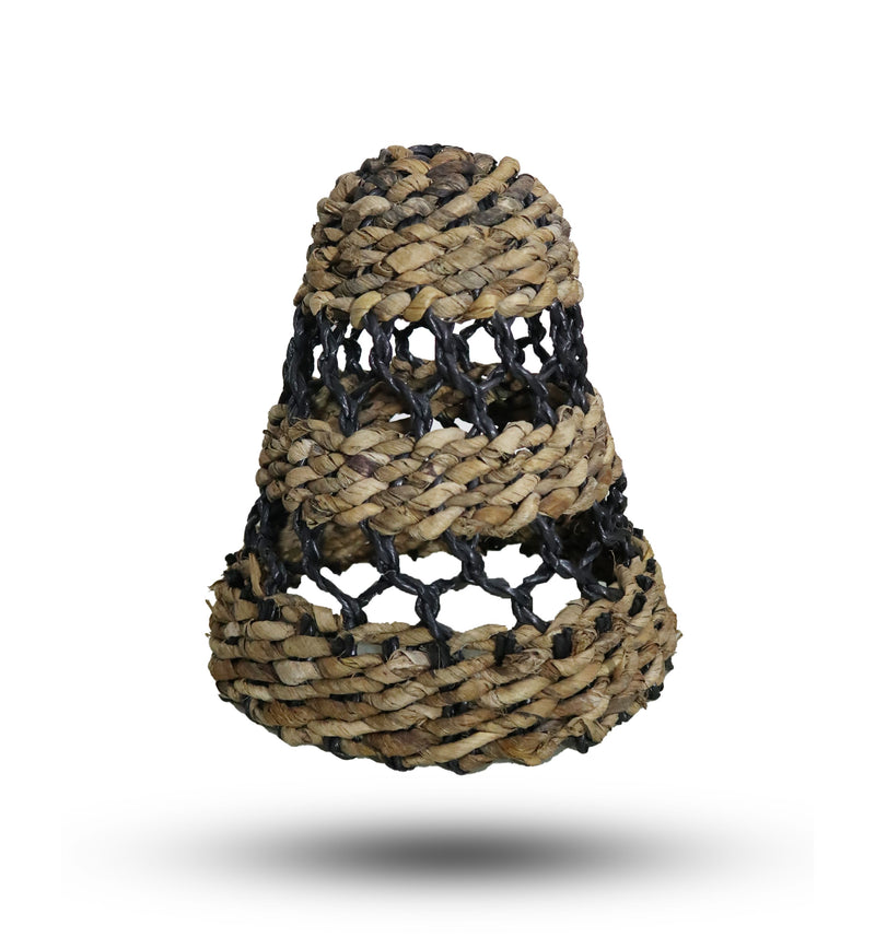 Natural Banana Leaf & Hitam Raffia Lamp Shades - Set of 3 product image