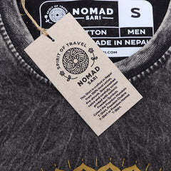 Nomad Sari Stonewashed Cotton T-Shirt – Mandala – Dark Grey – Small product image 4