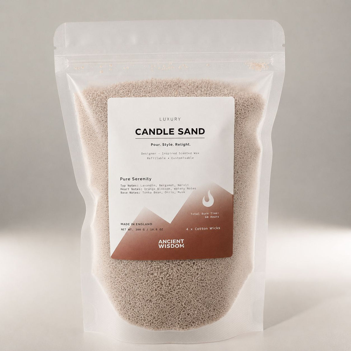 Fragranced Candle Sand - Latte Beige - Pure Serenity - 300g - product image 2
