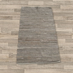 Small Indian Handloom Cotton Rug - Charcoal product image 2