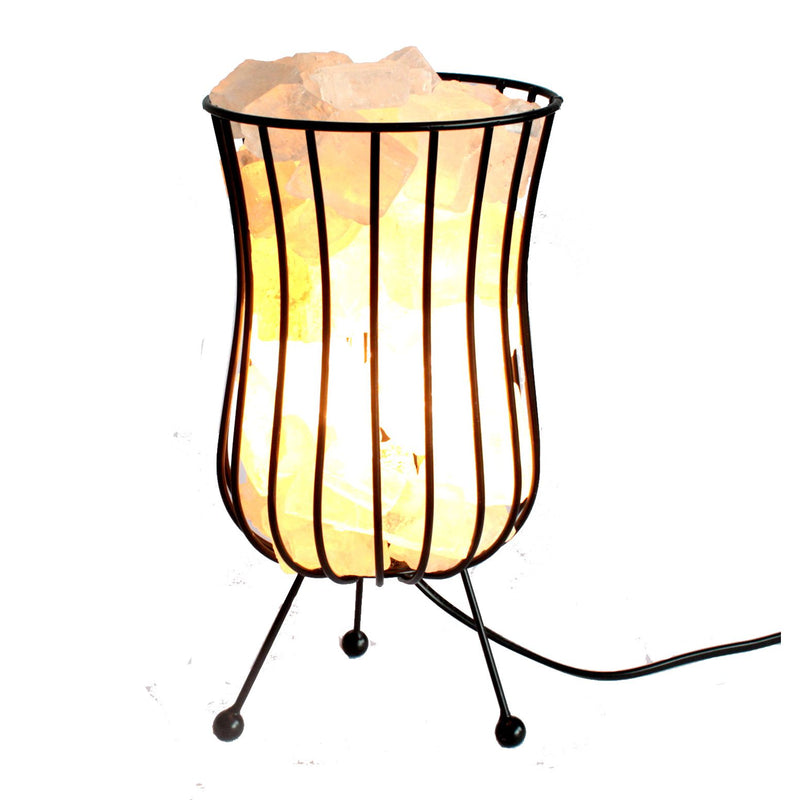 Tall Salt Rock Brazier, White Salt Chunks, Cable & Bulb product image