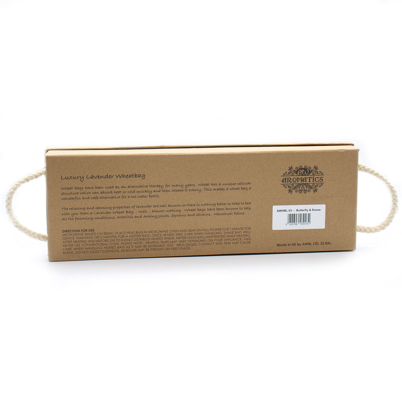 Luxury Lavender Wheat Bag in Gift Box - Butterfly & Roses product image
