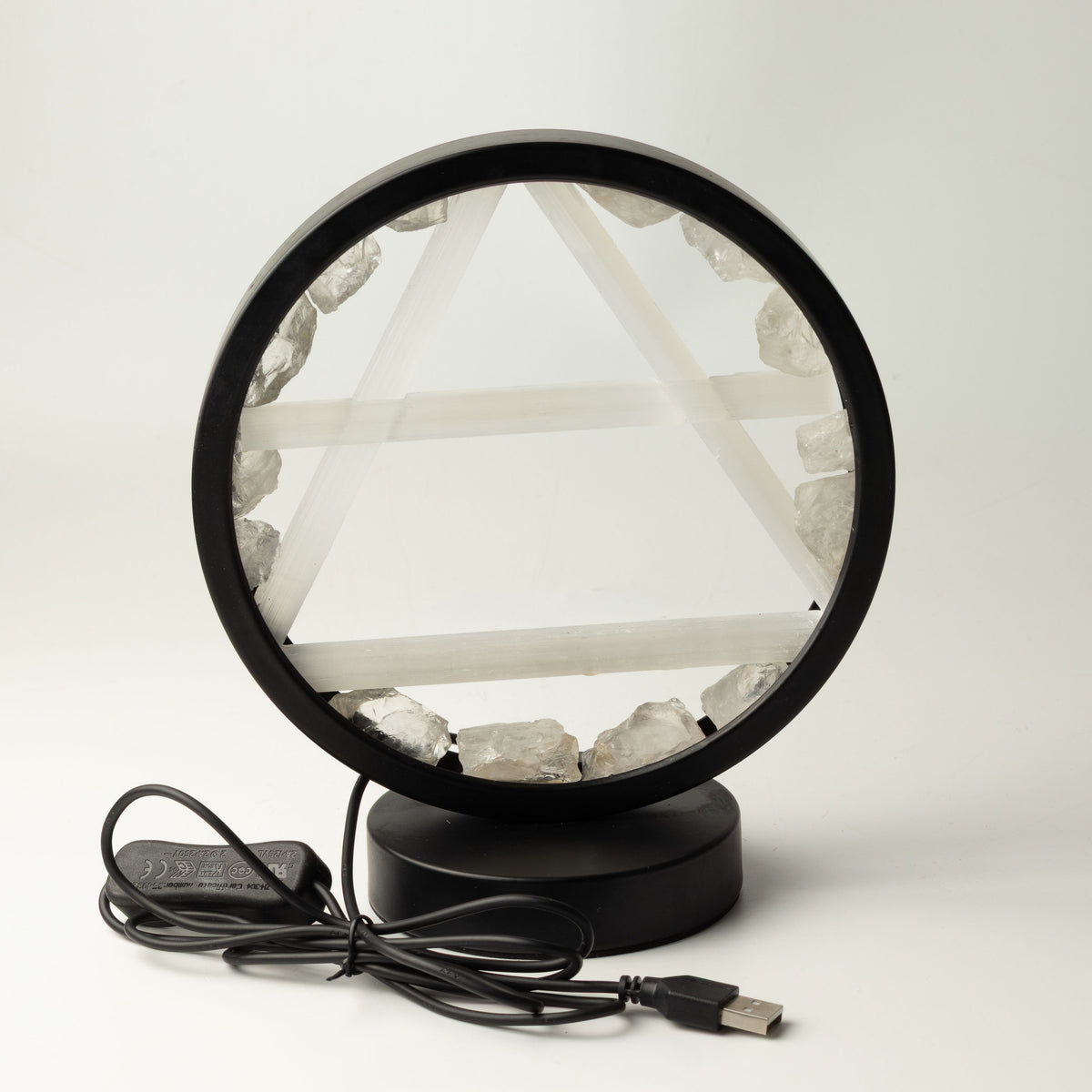 Gemstone Halo Lamp - Air - Clear Quartz & Selenite – product view 6